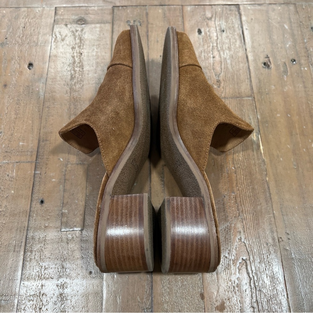 Soludos Ingrid Mules Women’s 7.5 Brown Suede Slip On Leather Block Heel - Picture 7 of 9